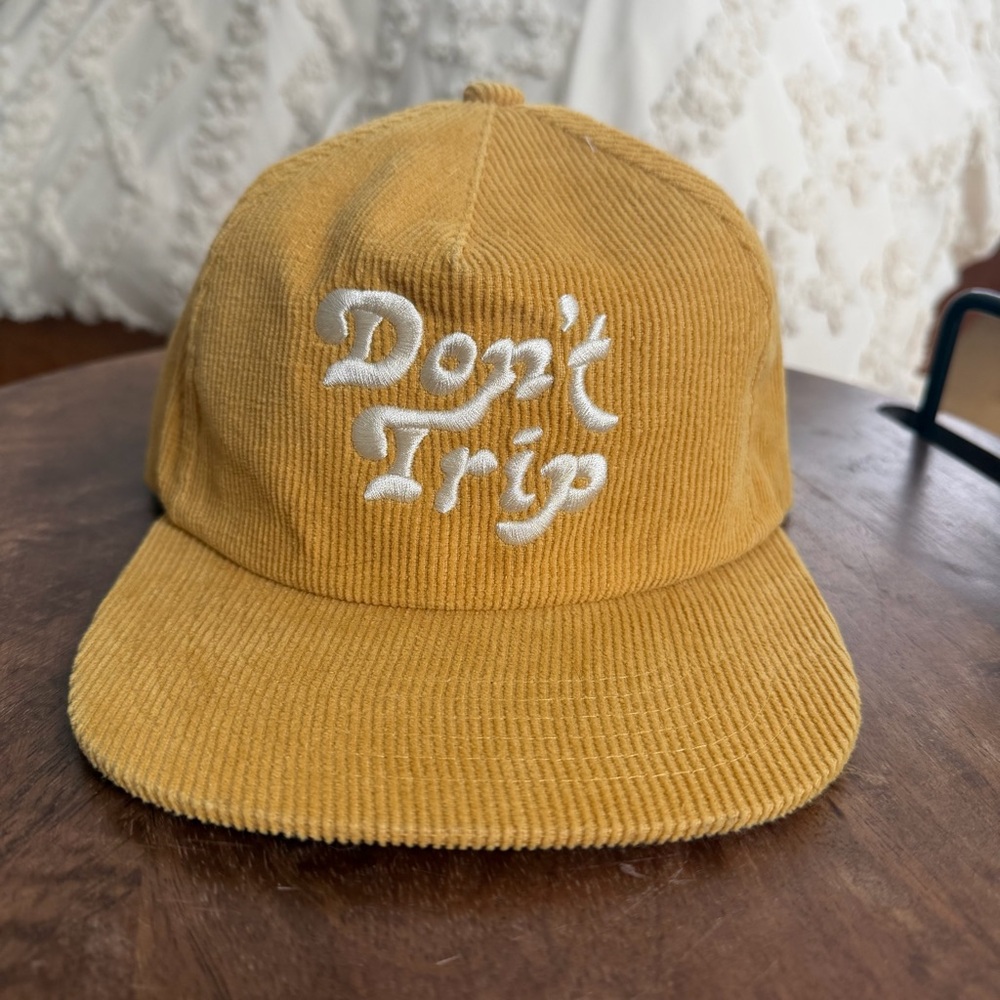 Free & Easy 'Don't Trip' Yellow Corduroy Cap